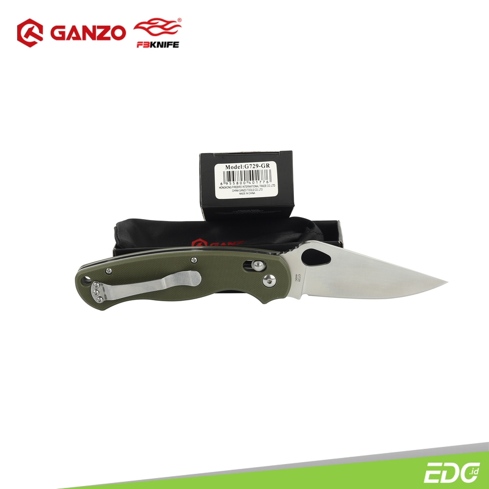 Harga Ganzo G729 GR 440C Steel G10 Green Survival Camping Tools Promo