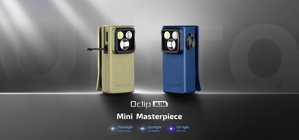 Olight Oclip Ultra Navy Blue 530lm Rechargeable Senter Mini LED Flashlight OAL Floodlight + Spotlight + UV LED Olight Oclip Pro adalah lampu klip pertama dari Olight yang menghadirkan cahaya floodlight, spotlight, dan cahaya merah, dirancang untuk memenuhi beragam kebutuhan pengguna. Kompak dan mudah dibawa, menawarkan tiga opsi pemasangan: klip, gantungan, dan magnet. Klip ini dapat menahan objek hingga 14 mm tebal dan telah menjalani 10000 uji buka-tutup. Magnet kuat memungkinkan lampu ini menempel stabil pada permukaan besi, dengan sudut pencahayaan yang dapat disesuaikan. Peningkatan signifikan mencakup lampu sorot dengan jangkauan 120 meter dan lampu floodlight 500 lumens yang terang, disertai lampu Cahaya merah 40 lumens. Pergantian mode cepat dan mudah dengan saklar rotari baru. Dalam keadaan darurat, pengguna dapat mengaktifkan mode Beacon atau Red Blink, dengan mode Beacon bertahan hingga 24 jam. Dilengkapi dengan baterai besar 580 mAh, Oclip Pro menawarkan waktu nyala hingga 144 jam. Penutup dari logam dan ketahanan air IPX6 memastikan performa andal, bahkan saat port pengisian terbuka.