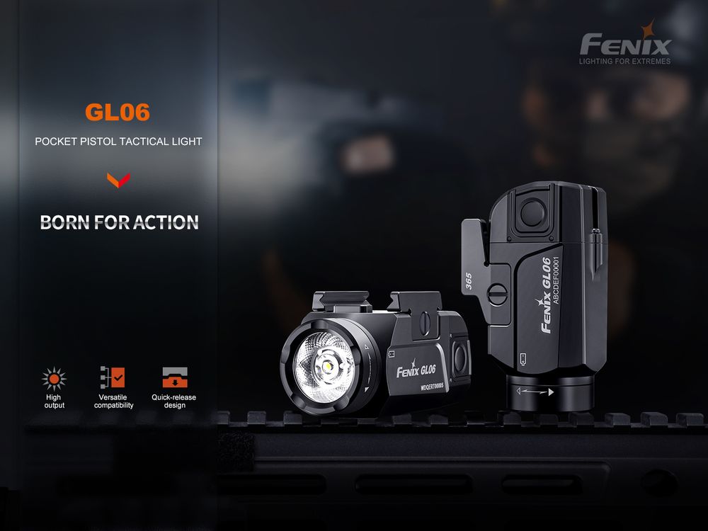 Fenix GL06-365 600lm 140m Tactical Weaponlight Mounted Light WML Senter LED Fenix ​​GL06-365 adalah senter taktis yang dirancang khusus untuk unit compact. Model GL06-365 cocok dengan SIG-Sauer P365/P365 XL dan berlaku untuk SIG-Sauer P365, P365X, P365-380, P365XL, P365 SAS atau jenis unit lainnya yang memiliki ukuran rel yang sama. Struktur pelepas cepat yang dipatenkan dan sakelar ekor taktis ganda memberi pengguna pengoperasian yang cepat dan mudah. Output maksimum 600 lumens dan jarak pancaran hingga 140 meter dapat meningkatkan visibilitas dan akurasi.