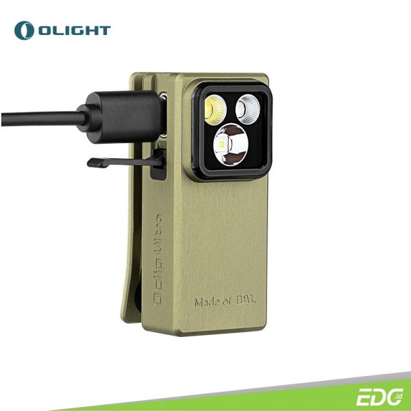 Olight Oclip Ultra Olive Green 530lm Rechargeable Senter Mini LED Flashlight OAL Floodlight + Spotlight + UV LED - Image 4