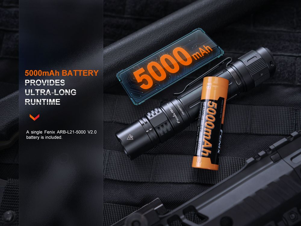 Fenix PD36R Pro 2800lm 380m Rechargeable Flashlight Senter LED Bundle Fenix MINI-LITE <b>Special offer bundle package Fenix PD36R Pro dengan Fenix MINI-LITE</b> Senter Fenix PD36R Pro adalah senter isi ulang berkinerja tinggi yang pasti akan mengejutkan anda. Dilengkapi dengan LED Luminus SFT70, senter ini menawarkan performa luar biasa dengan menghasilkan hingga 2800 lumens dan jarak jangkau 380 meter, semuanya dengan baterai 5000 mAh yang disertakan. Baterai berkapasitas tinggi ini dapat diisi ulang dengan mudah melalui port USB-C pada senter. Pengoperasian senter LED yang kuat ini sangat mudah dengan sakelar ekor ganda untuk nyala/mati sesaat, kemampuan untuk mengganti lima mode penerangan, dan aktivasi strobe instan. Selain itu, anda selalu dapat melihat status daya baterai dengan indikator level baterai eksternal. Daya dan waktu operasional yang terkandung dalam senter ini tidak tertandingi untuk ukurannya yang dapat digenggam. Dengan peringkat IP68, senter ini tahan debu dan air, menjadikannya alat penerangan serbaguna yang sempurna bagi mereka yang membutuhkan kecerahan maksimum dan waktu operasional yang lama.