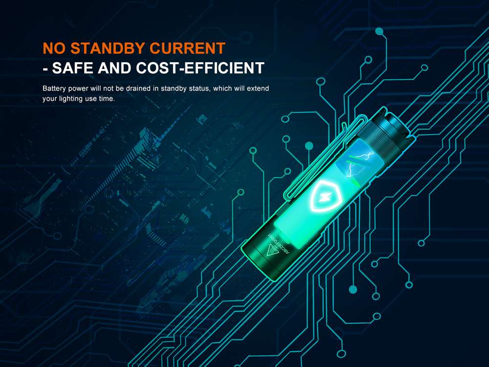 Fenix E12 V3.0 200lm 78m Flashlight Senter Mini LED Fenix ​​E12 V3.0 adalah senter EDC portabel yang ringan. Ditenagai oleh satu baterai AA, senter ini memiliki output maksimum 200 lumens dan dapat memancarkan sinar hingga 78 meter, untuk memenuhi kebutuhan pencahayaan anda. Daya baterai tidak akan dikonsumsi dalam status siaga / standby, yang menyediakan daya yang cukup untuk setiap penggunaan. Pocket clip dua arah dan ekor magnetis memungkinkan penggunaan yang nyaman dan bebas genggam. Fitur tambahan mencakup kemampuan tail standing dan perlindungan berperingkat IP68. Baik Anda sedang bekerja atau bepergian, Fenix ​​E12 V3.0 akan selalu ada untuk menerangi aktivitas anda.
