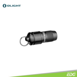 Olight imini Black 10lm 10m Flashlight Senter LED Olight imini is a quick-release keychain flashlight. Powered by 3 LR41 button cells, it produces a single output of 10 lumens. To activate the light, just pop it off the magnetic cap. The magnetic base allows you to attach the light to iron surfaces for hands-free use. Quick, super mini, and stylish, the imini provides convenience when you need the light in a hurry.