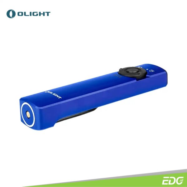 Olight Arkfeld Blue 1000lm 101m CW + Green Laser Pointer Flashlight Senter LED Rechargeable Olight Arkfeld CW (Cool White 5700 – 6700K) is the first dual light source and portable EDC Flashlight at Olight. 5 brightness levels as well as a memory function that allow you to select what you like with one single click. An amazing max 1,000 lumens output is able to light up  every corner you can see. The green laser, a good helper when making a presentation or amusing your pets, is featured in the  flashlight as well. The creative switch design (Central Button & Selector) is both practical and beautiful. Besides, the magnetic  charging cable enables you to have it charged automatically. Last but not least, the flashlight is flat and features a clip, so it is easy  to carry (3.07oz in weight and 0.59in in thickness)—It can be clamped onto your pockets and shirts even without noticing its  existence. With great design plus multiple lighting functions, Arkfeld can be a second-to-none choice for EDC flashlight.