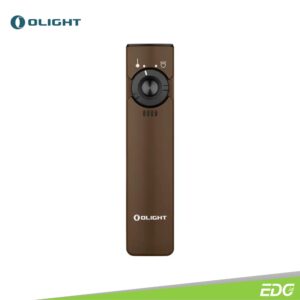 Olight Arkfeld Desert Tan 1000lm 101m NW + Green Laser Pointer Flashlight Senter LED Rechargeable Olight Arkfeld Desert Tan NW (Neutral White 4000 – 5000K) is the first dual light source and portable EDC Flashlight at Olight. 5 brightness levels as well as a memory function that allow you to select what you like with one single click. An amazing max 1,000 lumens output is able to light up every corner you can see. The green laser, a good helper when making a presentation or amusing your pets, is featured in the flashlight as well. The creative switch design (Central Button & Selector) is both practical and beautiful. Besides, the magnetic charging cable enables you to have it charged automatically. Last but not least, the flashlight is flat and features a clip, so it is easy to carry (3.07oz in weight and 0.59in in thickness). It can be clamped onto your pockets and shirts even without noticing its existence. With great design plus multiple lighting functions, Arkfeld can be a second-to-none choice for EDC flashlight.