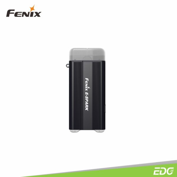 Fenix E-Spark 100lm 30m Emergency Powerbank Rechargeable Flashlight Senter LED Fenix ​​E-Spark adalah senter gantungan kunci yang dapat diisi ulang dengan fungsi power bank. Dilengkapi dengan built-in baterai 800mAh, menghasilkan output maksimum 100 lumens. Isi ulang baterai melalui port pengisian daya USB Type-C saat anda membutuhkan penerangan konstan, dan senter ini juga mampu mengisi daya ponsel anda untuk keadaan darurat. Dilengkapi fungsi cahaya output merah dan merah flashing untuk memberi sinyal. Sertakan senter ini di kunci anda, di saku, atau laci agar selalu berada di dekat anda.