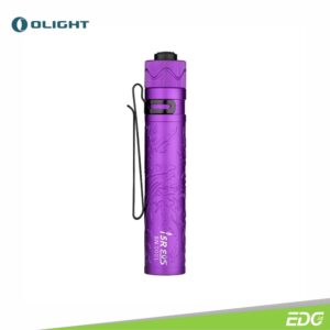 Olight i5R EOS Dragon & Phoenix Purple 350lm 64m Flashlight Senter LED Olight i5R EOS Dragon & Phoenix Purple is the rechargeable version of i5T EOS, one of our most popular tail-switch EDC flashlights. It adopts a customized 1420mAh Li-ion battery with an integrated USB Type-C interface for charging. The high-performance LED, paired with a PMMA lens, produces a soft and balanced beam up to 350 lumens. Like the i5T EOS, it features a tail switch, aerospace grade aluminum alloy body, and a two-way pocket clip. The i5R is the perfect upgrade with higher performance and a rechargeable design.