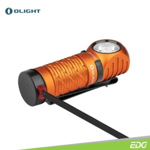 Olight Perun 2 Mini Orange CW 1100lm Headlamp Multifungsi Senter Kepala Olight Perun 2 mini Orange CW (Cool White 5700 – 6700K) is a high-lumen rechargeable right-angle flashlight that combines both white and red LED options. As an upgrade to the Perun Mini, it has 18% longer battery capacity, providing a maximum output of 1,100 lumens. Its new red light illumination function can be used to light your way without impairing you night vision or for emergency signaling. Equipped with a removable stainless steel pocket clip, it can be easily clipped to pockets, backpacks, and belts. This compact and portable light can also be used as a headlamp via the upgraded headband, meeting various lighting needs for home, outdoors, work, and much more.