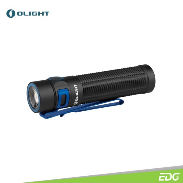 Olight Baton 3 Pro Max Black CW 2500lm Rechargeable Flashlight Senter LED Olight Baton 3 Pro Max Black CW (Cool White 5700 – 6700K) is a compact but powerful EDC flashlight that delivers up to 2,500 lumens, ensuring you have enough light for any occasion. The optical system has been optimized, allowing the hidden proximity sensor to still protect you from potential risks of lens obstruction or accidental activation, while solving the problem of hypersensitivity. Users can disable the sensor temporarily or permanently and reenable it as desired. It also features a new way to check battery level: just quickly shake the flashlight to activate its battery indicator. The battery level is clearly shown with this simple shake and without needing to turn on the flashlight. Easily charge its included 5000mAh battery with Olight’ s signature magnetic charging cable and it will run up to 60 days. The enlarged side switch with a recessed design is now even easier to operate. The included L-shape stand is used to store the flashlight conveniently.