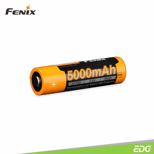 Fenix ARB-L21-5000 V2.0 Battery 21700 5000mAh Lithium Ion Rechargeable Fenix ARB-L21-5000 v2.0 21700 baterai Li-ion yang dapat diisi ulang, daya yang cukup, kinerja mantap, kapasitas baterai 21700 dua kali lebih kuat dari baterai 18650 / 2300mAh yang umum. Yang menyediakan alat pencahayaan dengan daya yang cukup dan durasi yang lebih lama. Perlindungan berganda, memastikan keamanan penggunaan dan kinerja baterai yang baik; Teknologi memukau steel shell, sepenuhnya melindungi baterai terhadap kerusakan; Ventilasi pelepas tekanan, mengeluarkan gas internal dengan cepat.  