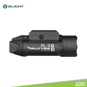 Olight PL-3R Valkyrie Black 1500lm 205m Rechargeable Weaponlight Flashlight LED The PL-3R Valkyrie is a rail mounted light with an adjustable sliding Key-block, the rechargeable version of PL-3. Powered by 900mAh rechargeable lithium polymer battery, it has a maximum output of 1,500 Lumens and a throw of 205 meters. This is also supplemented by a 300-lumen low setting that can be used in more situations. In addition, the users can switch the high brightness level between High1 (1500lm) and High2 (1000lm) by programming the maximum brightness they want at any time. The Key-block on the rail mount can be adjusted to position the light on the rail, making it compatible with a wider range of builds. A new setscrew provides a more solid mount and facilitates easy disassembly.
