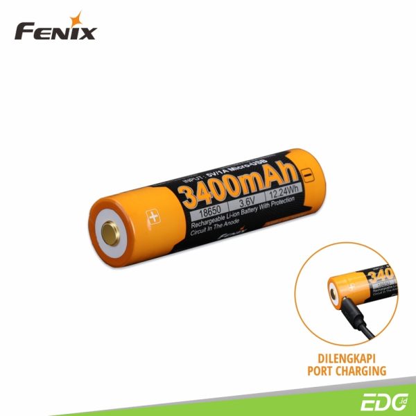 Fenix ARB-L18-3400U Battery 18650 Lithium Ion 3400 mAh USB Rechargeable