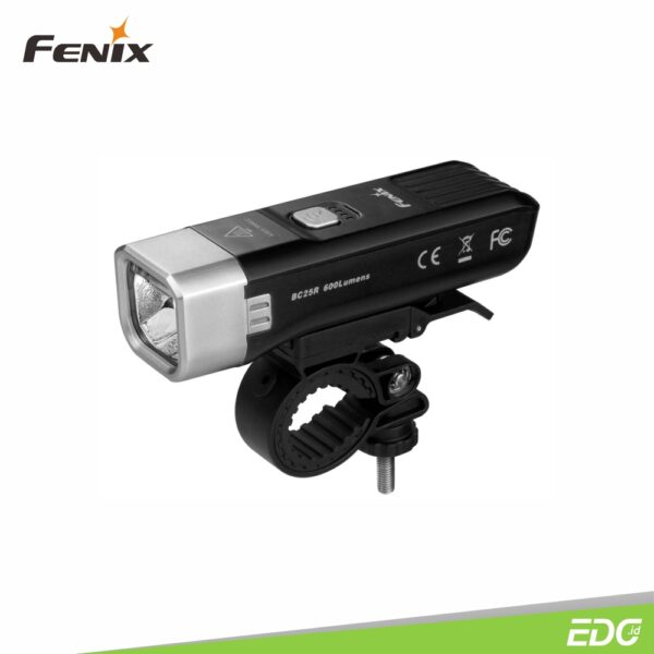 Fenix BC25R CREE XP-G3 NW 600lm Senter Sepeda Bike Light Fenix BC25R adalah lampu sepeda komuter kota yang ringan dan modis. Garis facula cut-off inovatif menjamin bersepeda lebih aman dengan tidak menyilaukan penumpang atau kendaraan dari arah berlawanan. Menggunakan led Cree XP-G3 neutral white dengan output maksimal 600 lumens memenuhi kebutuhan perjalanan perkotaan. Kontrol dengan satu sakelar, pengisian daya micro USB, indikasi level baterai, pemasangan dan pelepasan cepat, struktur metal pembuangan panas yang baik dan perlindungan terukur IP66 menjadikan Fenix BC25R harus dimiliki untuk perjalanan anda dengan sepeda.