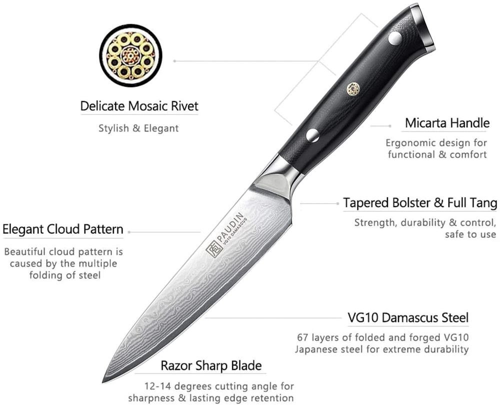 edc.id pisau dapur paudin C7 kitchen utility knife 67 layers VG10 Damascus steel