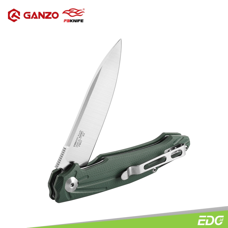 Ganzo Firebird Folding Knife GRN G10 Handle Drop Point Gray D2 Blade FH41-GB
