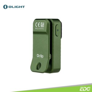 Olight Oclip OD Green 300lm Rechargeable Senter Mini Flashlight LED Olight Oclip is a compact and versatile EDC clip-on light that allows users to clip, hang, or magnetically attach it to iron objects. It has extensive application scenarios, including hiking, photo fill light, cycling, reading, and safety warning. Equipped with a durable spring clip, it overcomes the shortcomings of metal fatigue and deformation in traditional back clips, providing a more stable grip capable of clamping onto thicker objects. The product has a maximum brightness of up to 300 lumens and supports Type-C charging. It also features a red-light warning function to ensure user safety.