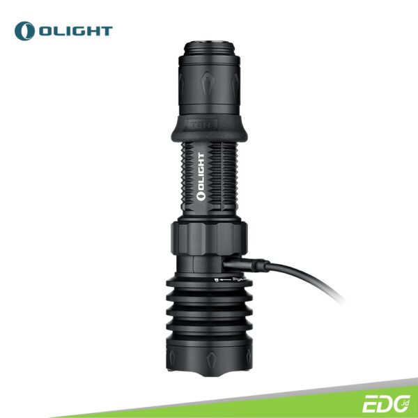 Olight Warrior X 4 Black 2600lm Rechargeable Tactical Flashlight Senter LED Olight Warrior X 4 is a remarkable rechargeable tactical flashlight that combines high output and long-range capabilities, boasting an impressive 2600 lumens and a beam distance of 630 meters. It has a great balance between spot and spill. The stainless steel strike bezel and tail switch add exceptional ruggedness and reliability, providing a significant tactical advantage. In addition to MCC charging, the flashlight offers a hidden Type-C charging port, ensuring versatile charging options to suit various needs. The power indicator is designed to display the remaining battery level with clarity and effectiveness. With the programming function, users have the freedom to customize their experience with the enlarged tail switch, whether they prefer regular or tactical lighting modes. This level of versatility, together with the added holster, enhances both performance and user-friendliness, making the Warrior X 4 an indispensable lighting tool for a wide range of applications.