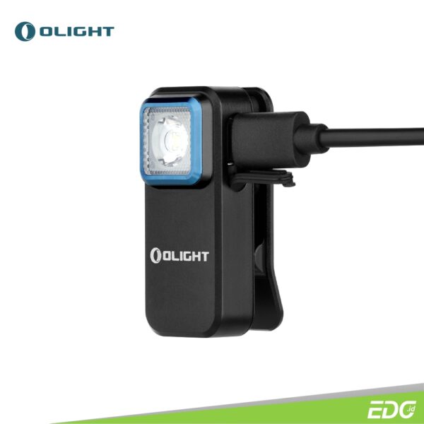 Olight Oclip Black 300lm Rechargeable Senter Mini Flashlight LED Olight Oclip is a compact and versatile EDC clip-on light that allows users to clip, hang, or magnetically attach it to iron objects. It has extensive application scenarios, including hiking, photo fill light, cycling, reading, and safety warning. Equipped with a durable spring clip, it overcomes the shortcomings of metal fatigue and deformation in traditional back clips, providing a more stable grip capable of clamping onto thicker objects. The product has a maximum brightness of up to 300 lumens and supports Type-C charging. It also features a red-light warning function to ensure user safety.