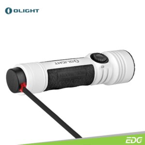 Olight Seeker 4 Pro White 4600lm 260m Rechargeable Flashlight Senter LED Olight Seeker 4 Pro cool white (5700K~7000K) features an incredible max output of 4,600 lumens and a 260-meter beam distance. This is a 400-lumen increase from the previous Seeker 3 Pro by implementing higher circuit efficiency, without compromising the runtime with its included 5,000mAh 21700 battery. The enlarged metal side switch offers improved rotational grip and a much smoother stepless dimming experience, allowing for easier operation even while wearing heavy gloves. The flashlight incorporates Laser Microperforation technology for the first time in the flashlight industry, creating small holes with a laser and resulting in a distinctive translucent dashboard display on metal. More importantly, this upgraded version comes with an industry-leading innovative holster that offers flashlight auto lock/unlock, charging, storage, and carrying options. When the flashlight is in the holster, it intelligently lowers the brightness to below 600 lumens, ensuring user safety.