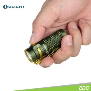 Olight Baton 4 Premium Edition OD Green 1300lm Rechargeable Flashlight Senter Mini LED Olight Baton 4 Premium Edition includes the Baton 4 and a customized charging case. The Baton 4 is an upgraded version of the Baton 3. It features a high-performance LED and TIR lens, delivering an impressive maximum output of 1,300 lumens and a beam distance of 170 meters. The custom-designed charging case has a built-in 5000mAh 21700 battery, allowing you to fully charge the Baton 4 up to five times, providing up to 190 days of runtime for Baton 4. With enhanced performance and convenience, the Baton 4 Premium Edition is an ideal companion for all your lighting needs.