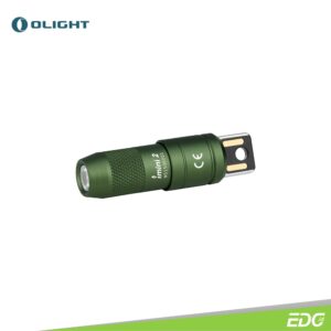 Olight imini 2 OD Green 50lm Rechargeable Senter Mini Flashlight LED Olight imini 2 powered by one 10180 fast charging lithium battery, it produces an impressive output of 50 lumens and can be directly charged using the integrated USB plug on the magnetic cap. To activate the light, just pop it off the cap. The magnetic base allows you to attach the light to iron surfaces for hands-free use. Quick, convenient, and stylish, the imini 2 is the ideal choice for your EDC use.
