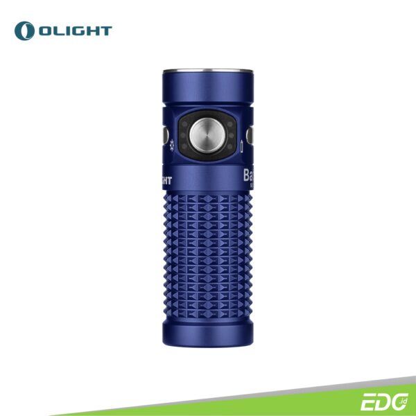 Olight Baton 4 Regal Blue 1300lm 170m Rechargeable Flashlight Senter Mini LED Olight Baton 4 is the upgraded version of Olight's popular Baton 3. Equipped with a high-performance LED and TIR lens for a soft and balanced beam, this extremely compact light delivers an incredible maximum beam of 1,300 lumens, reaching up to 170 meters.The flashlight features a laser micro-perforated indicator that intuitively shows the remaining brightness and battery life. It is powered by a customized rechargeable 650mAh lithium-ion battery and can last up to 30 days in Moonlight mode. The upgraded anti-slip texture looks exquisite and enhances grip. The Baton 4 is the ultimate pocket light in terms of performance and convenience.