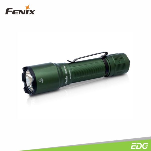 Fenix TK16 V2.0 Tropic 3100lm 380m Tactical Flashlight Senter LED Limited Edition Fenix ​​TK16 V2.0 Tropic Limited Edition menghadirkan fungsionalitas dan kinerja, menjadikannya sebagai alat yang handal dan diperlukan untuk aplikasi darurat dan taktis. Menggunakan Luminus SST70 LED, disertakan dengan baterai ARB-L21-5000U, lampu taktis ini memancarkan output maksimum hingga 3100 lumens dan memberikan jarak pancaran 380 meter. APF Fenix ​​(Advanced Pulse-frequency Transmission System) yang unik membuat struktur dan kemampuan taktis lebih kompak. TK16 V2.0 memiliki tombol ekor taktis ganda untuk aktivasi instan dan strobe; penggunaan satu tangan yang mudah untuk situasi taktis. Bodi yang ringkas dengan strike bezel stainless steel merupakan desain yang sempurna untuk penegakan hukum, keamanan, dan pertahanan.